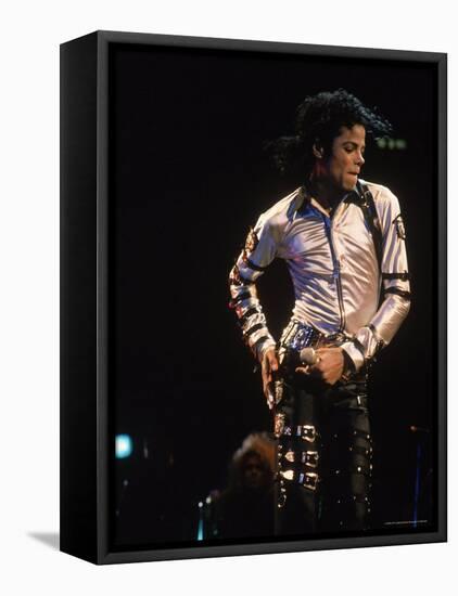 Pop Entertainer Michael Jackson Singing and Dancing at Event-David Mcgough-Framed Premier Image Canvas