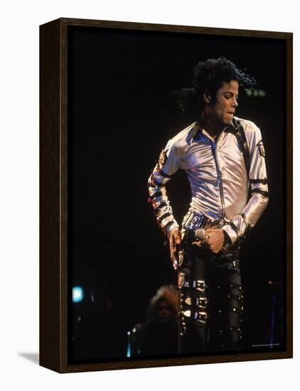 Pop Entertainer Michael Jackson Singing and Dancing at Event-David Mcgough-Framed Premier Image Canvas