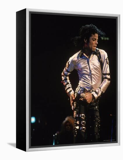 Pop Entertainer Michael Jackson Singing and Dancing at Event-David Mcgough-Framed Premier Image Canvas