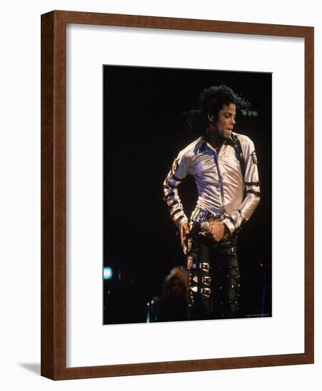 Pop Entertainer Michael Jackson Singing and Dancing at Event-David Mcgough-Framed Premium Photographic Print