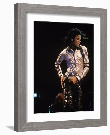 Pop Entertainer Michael Jackson Singing and Dancing at Event-David Mcgough-Framed Premium Photographic Print