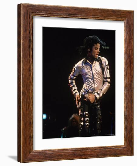 Pop Entertainer Michael Jackson Singing and Dancing at Event-David Mcgough-Framed Premium Photographic Print