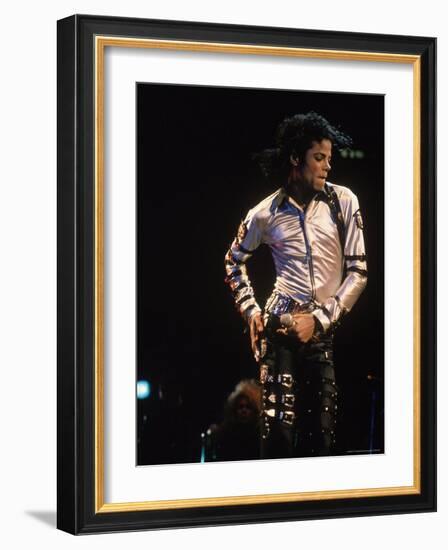 Pop Entertainer Michael Jackson Singing and Dancing at Event-David Mcgough-Framed Premium Photographic Print