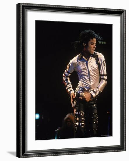 Pop Entertainer Michael Jackson Singing and Dancing at Event-David Mcgough-Framed Premium Photographic Print