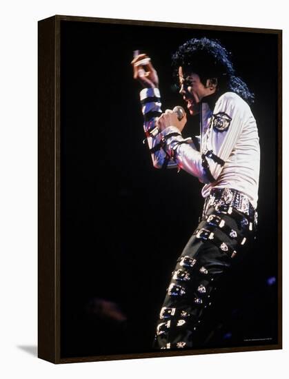 Pop Entertainer Michael Jackson Singing at Event-David Mcgough-Framed Premier Image Canvas