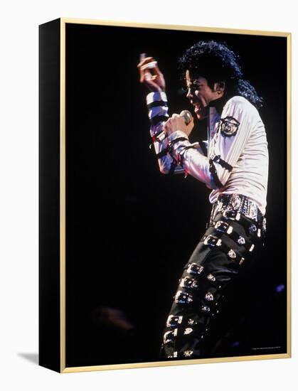 Pop Entertainer Michael Jackson Singing at Event-David Mcgough-Framed Premier Image Canvas