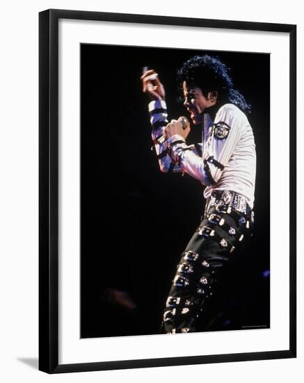 Pop Entertainer Michael Jackson Singing at Event-David Mcgough-Framed Premium Photographic Print