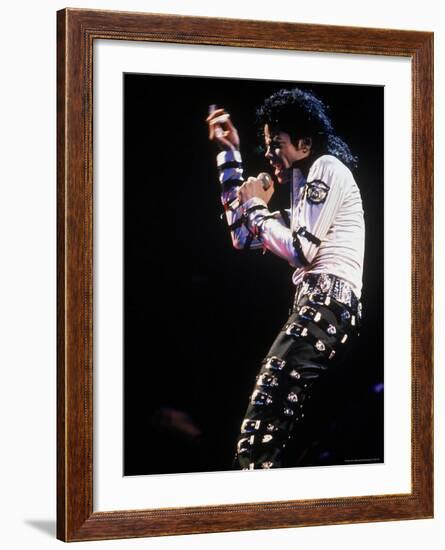 Pop Entertainer Michael Jackson Singing at Event-David Mcgough-Framed Premium Photographic Print