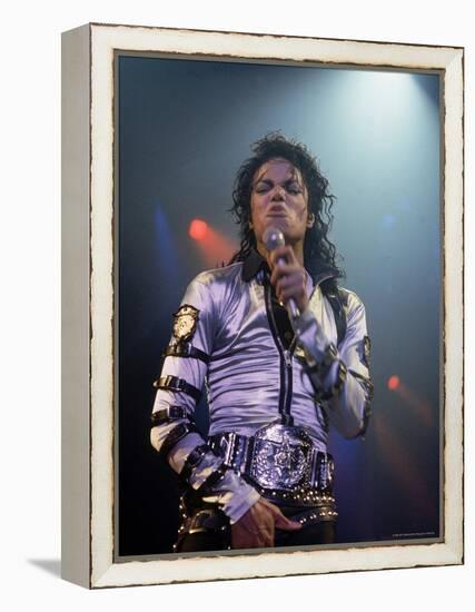 Pop Entertainer Michael Jackson Singing at Event-David Mcgough-Framed Premier Image Canvas