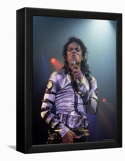 Pop Entertainer Michael Jackson Singing at Event-David Mcgough-Framed Premier Image Canvas