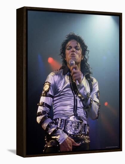 Pop Entertainer Michael Jackson Singing at Event-David Mcgough-Framed Premier Image Canvas