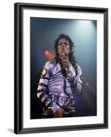 Pop Entertainer Michael Jackson Singing at Event-David Mcgough-Framed Premium Photographic Print