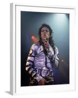 Pop Entertainer Michael Jackson Singing at Event-David Mcgough-Framed Premium Photographic Print