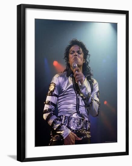 Pop Entertainer Michael Jackson Singing at Event-David Mcgough-Framed Premium Photographic Print