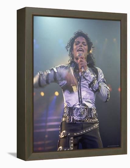 Pop Entertainer Michael Jackson Singing at Event-David Mcgough-Framed Premier Image Canvas