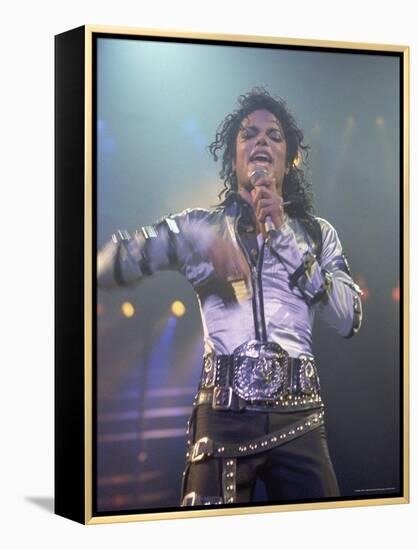 Pop Entertainer Michael Jackson Singing at Event-David Mcgough-Framed Premier Image Canvas