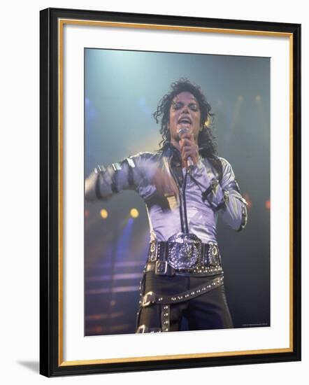 Pop Entertainer Michael Jackson Singing at Event-David Mcgough-Framed Premium Photographic Print