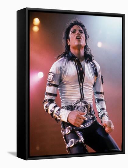 Pop Entertainer Michael Jackson Singing at Event-David Mcgough-Framed Premier Image Canvas