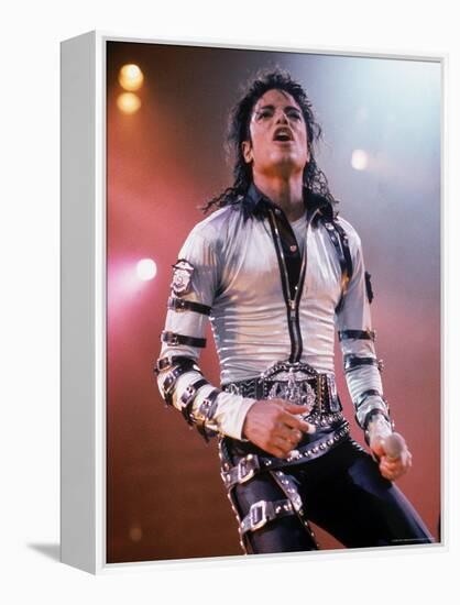 Pop Entertainer Michael Jackson Singing at Event-David Mcgough-Framed Premier Image Canvas