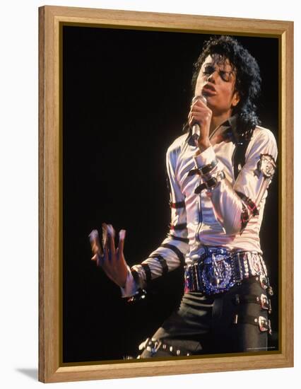 Pop Entertainer Michael Jackson Singing at Event-David Mcgough-Framed Premier Image Canvas