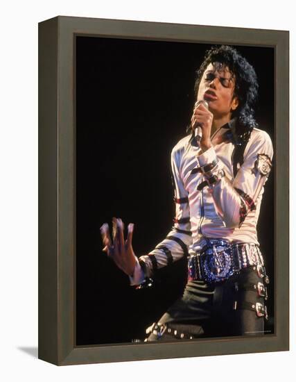 Pop Entertainer Michael Jackson Singing at Event-David Mcgough-Framed Premier Image Canvas