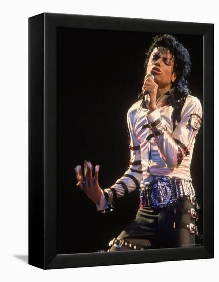 Pop Entertainer Michael Jackson Singing at Event-David Mcgough-Framed Premier Image Canvas