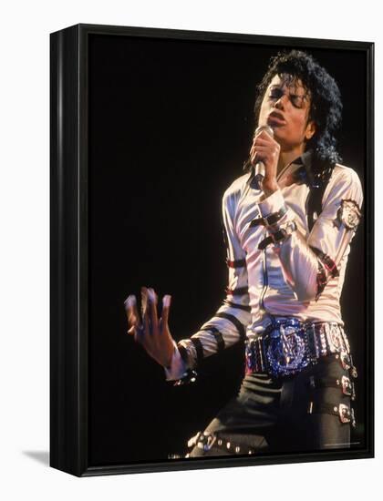 Pop Entertainer Michael Jackson Singing at Event-David Mcgough-Framed Premier Image Canvas