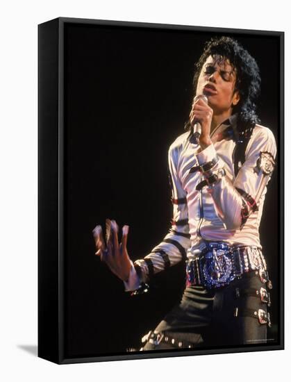 Pop Entertainer Michael Jackson Singing at Event-David Mcgough-Framed Premier Image Canvas