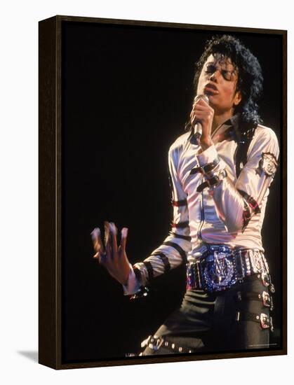 Pop Entertainer Michael Jackson Singing at Event-David Mcgough-Framed Premier Image Canvas