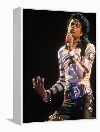 Pop Entertainer Michael Jackson Singing at Event-David Mcgough-Framed Premier Image Canvas