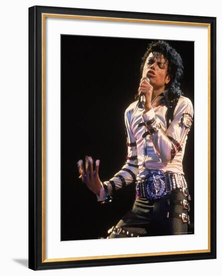 Pop Entertainer Michael Jackson Singing at Event-David Mcgough-Framed Premium Photographic Print