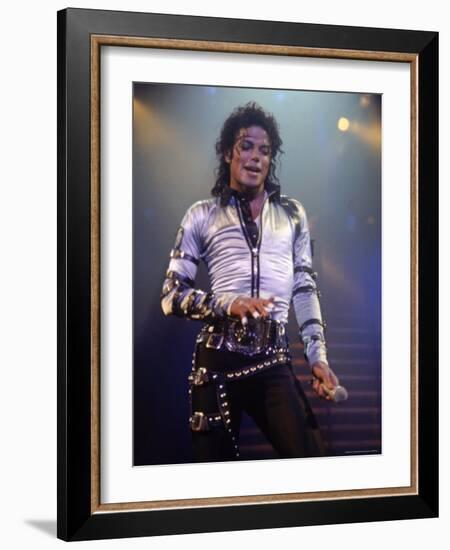 Pop Entertainer Michael Jackson Singing at Event-David Mcgough-Framed Premium Photographic Print