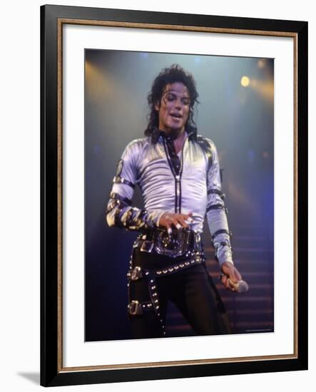 Pop Entertainer Michael Jackson Singing at Event-David Mcgough-Framed Premium Photographic Print