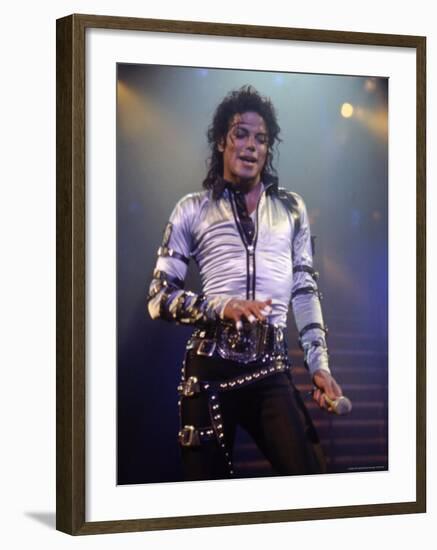 Pop Entertainer Michael Jackson Singing at Event-David Mcgough-Framed Premium Photographic Print