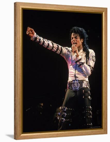 Pop Entertainer Michael Jackson Singing at Event-David Mcgough-Framed Premier Image Canvas