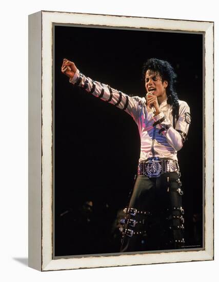 Pop Entertainer Michael Jackson Singing at Event-David Mcgough-Framed Premier Image Canvas