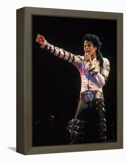 Pop Entertainer Michael Jackson Singing at Event-David Mcgough-Framed Premier Image Canvas