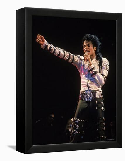 Pop Entertainer Michael Jackson Singing at Event-David Mcgough-Framed Premier Image Canvas