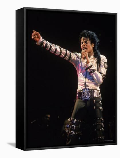 Pop Entertainer Michael Jackson Singing at Event-David Mcgough-Framed Premier Image Canvas