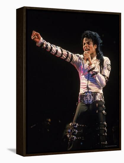 Pop Entertainer Michael Jackson Singing at Event-David Mcgough-Framed Premier Image Canvas