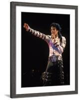 Pop Entertainer Michael Jackson Singing at Event-David Mcgough-Framed Premium Photographic Print