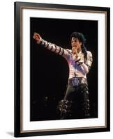 Pop Entertainer Michael Jackson Singing at Event-David Mcgough-Framed Premium Photographic Print