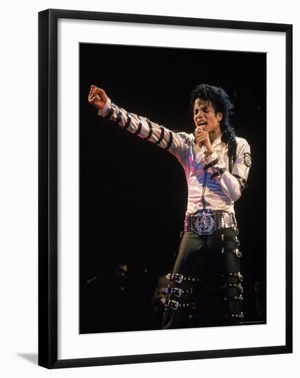 Pop Entertainer Michael Jackson Singing at Event-David Mcgough-Framed Premium Photographic Print