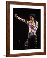 Pop Entertainer Michael Jackson Singing at Event-David Mcgough-Framed Premium Photographic Print