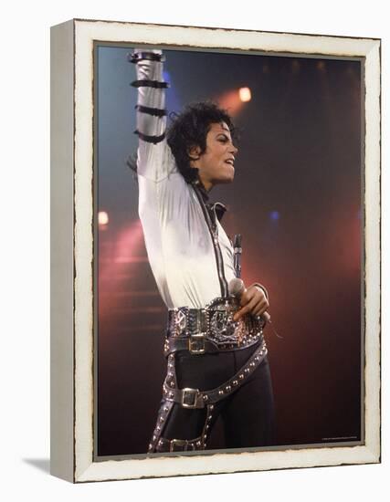 Pop Entertainer Michael Jackson Striking a Pose at Event-David Mcgough-Framed Premier Image Canvas