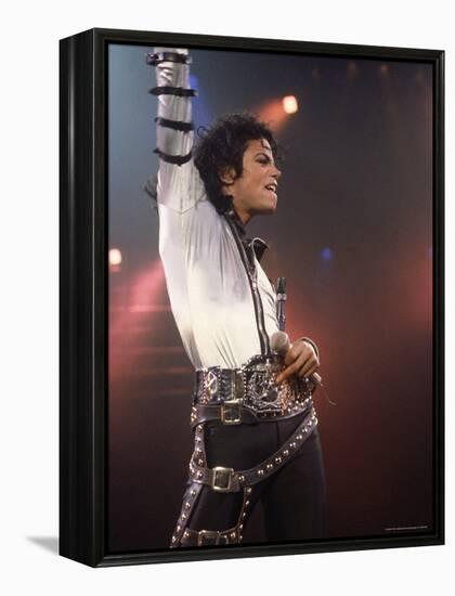 Pop Entertainer Michael Jackson Striking a Pose at Event-David Mcgough-Framed Premier Image Canvas