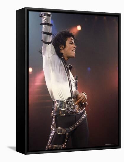 Pop Entertainer Michael Jackson Striking a Pose at Event-David Mcgough-Framed Premier Image Canvas