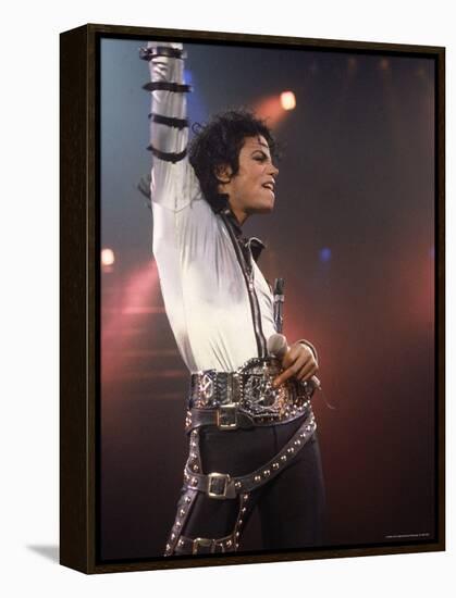 Pop Entertainer Michael Jackson Striking a Pose at Event-David Mcgough-Framed Premier Image Canvas