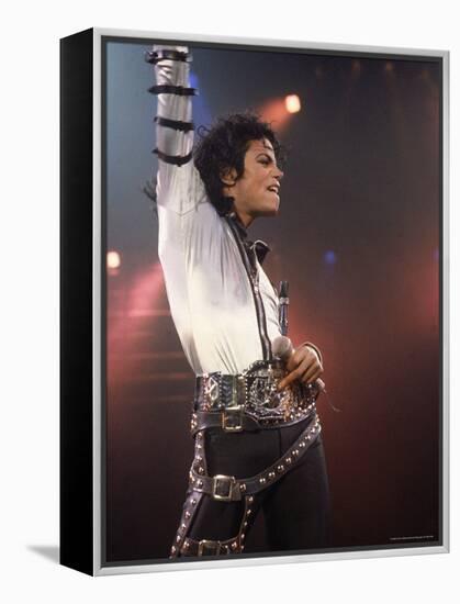 Pop Entertainer Michael Jackson Striking a Pose at Event-David Mcgough-Framed Premier Image Canvas