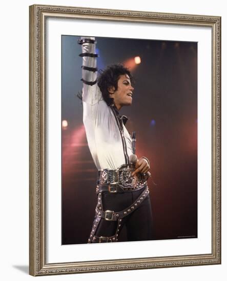 Pop Entertainer Michael Jackson Striking a Pose at Event-David Mcgough-Framed Premium Photographic Print